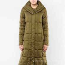 nouveau 2015 manteau d&#39;hiver fourrure féminine parkas armée verte Grand col de fourrure en rachis femme encapuchonnée outwear vêtements